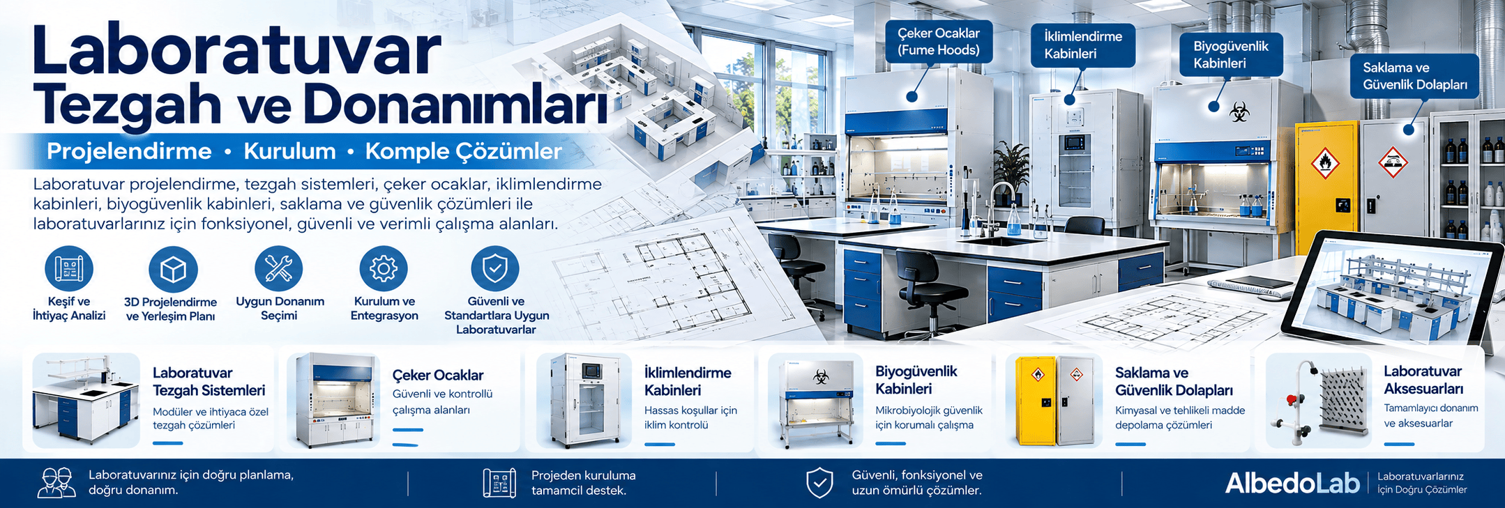Laboratuvar Tezgah ve Donanımları | Projelendirme ve Kurulum Laboratuvar Tezgah ve Donanımları Projelendirme ve Kurulum