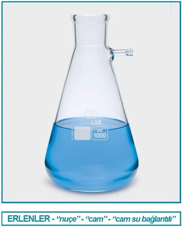 ISOLAB Erlen - nuçe - cam - cam su giriş borulu - 1000 ml
