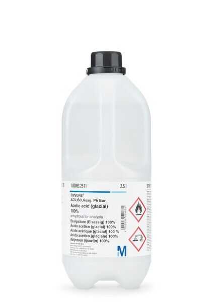 Acetic acid (glacial) 100% 
anhydrous for analysis EMSURE® ACS,ISO,Reag. Ph Eur