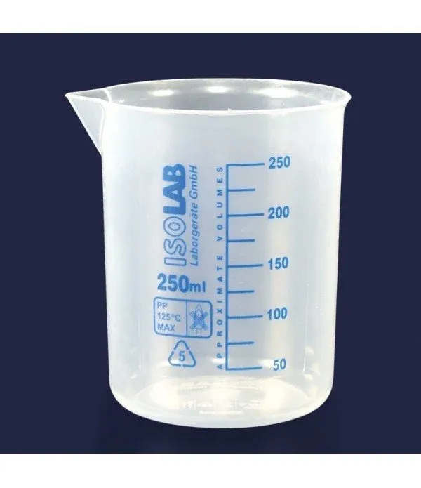 ISOLAB  Beher - P.P - kısa form - mavi skala - 1000 ml