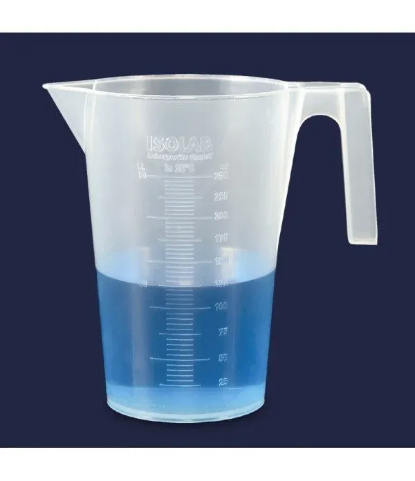 ISOLAB  Beher - kulplu - P.P - kısa form - kabartma skala - 500 ml