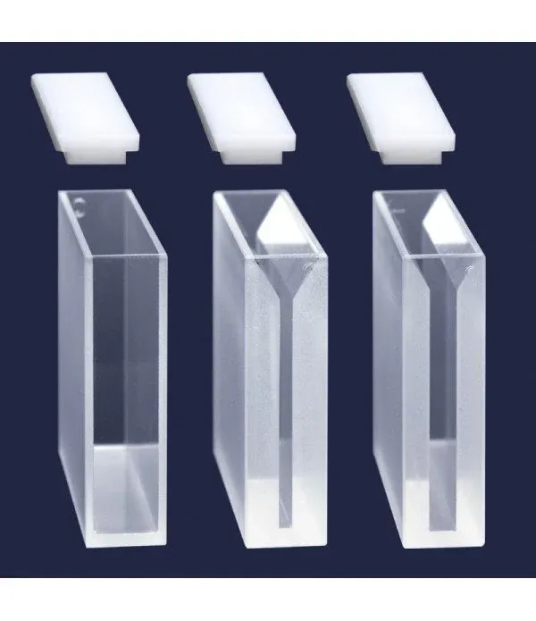 ISOLAB Spektrofotometre küveti - ES kuvars - yarı mikro - 12,5x52,5x45 mm - 7,0 ml