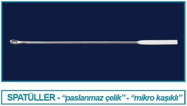 ISOLAB Spatül - paslanmaz çelik - mikro kaşıklı - 150 mm