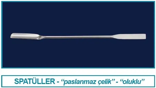 ISOLAB Spatül - paslanmaz çelik - düz oluklu - 210 mm