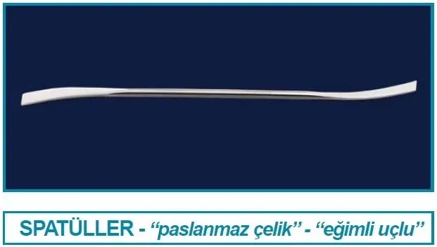 ISOLAB Spatül - paslanmaz çelik - eğimli - 210 mm