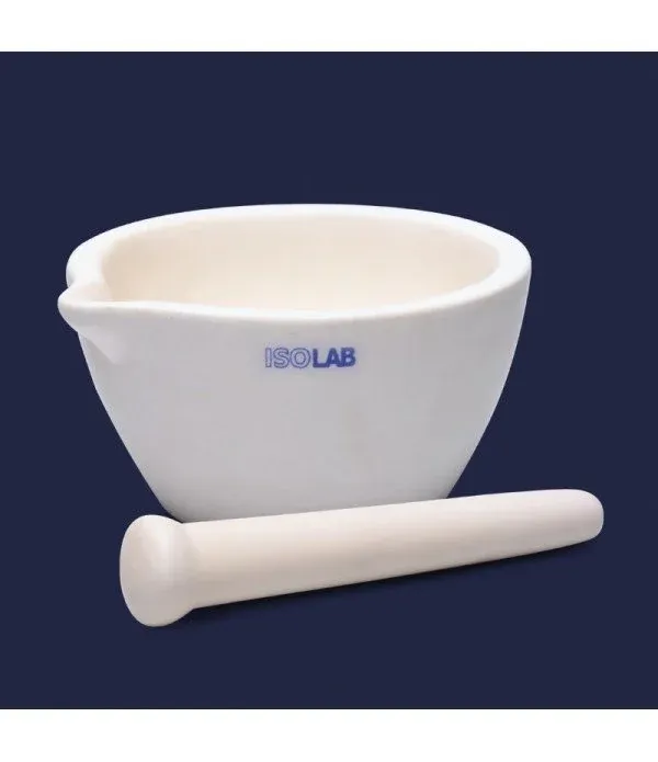 ISOLAB havan - alumina - tokmağı ile - 100 mm dış çap