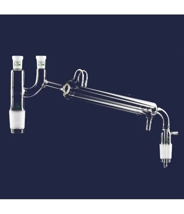 ISOLAB distilasyon bağlantıları - kondenserli & Claisen başlıklı - vakum adaptörlü - erkek şilif(ler) : NS 29/32 - kondenser uzunluğu 250 mm