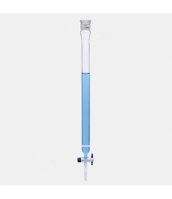 ISOLAB Kromotografi kolonu - dişi şilifli & fritli - 200 mm - çap 15 mm - dişi şilif : NS 14/23