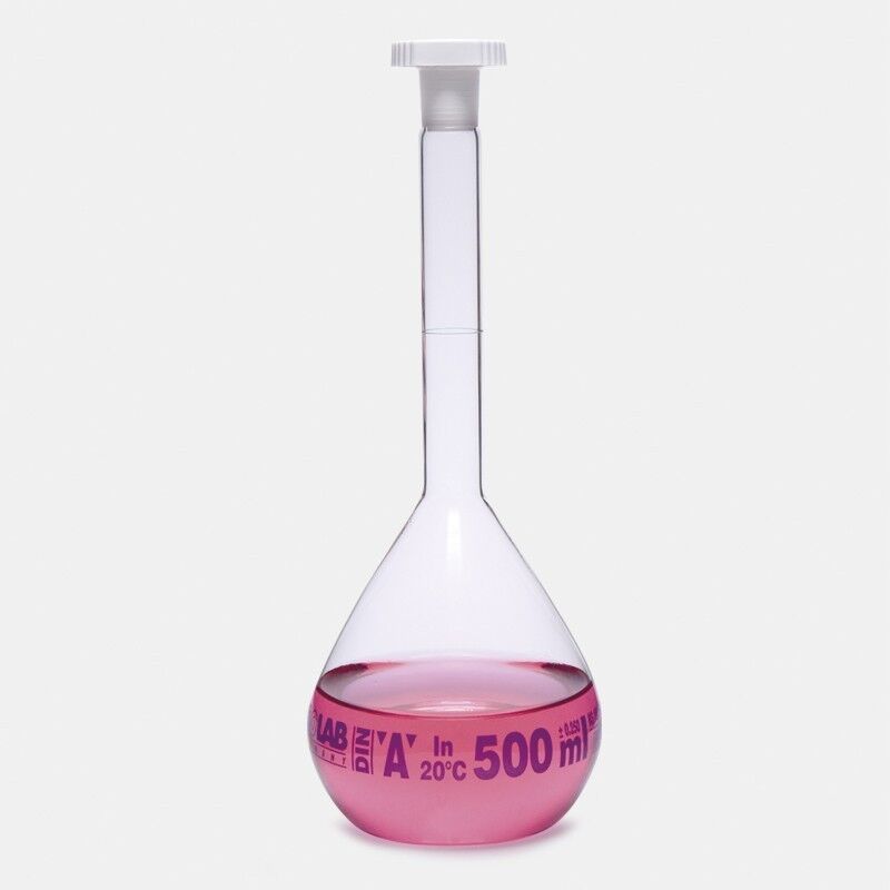 ISOLAB  Balon joje - standard - şeffaf - A kalite - grup sertifikalı - mavi skala - 5 ml - NS 10/19