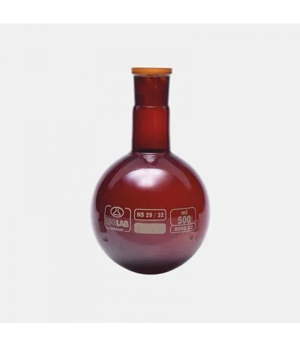 ISOLAB Balon - dibi yuvarlak - amber - şilifli - 50 ml - NS29/32