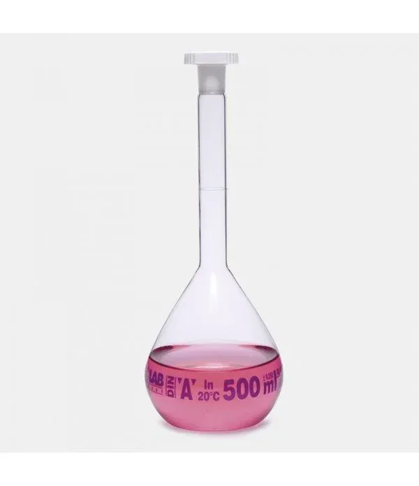 ISOLAB  Balon joje - standard - şeffaf - A kalite - grup sertifikalı - mavi skala - 2000 ml - NS 29/32
