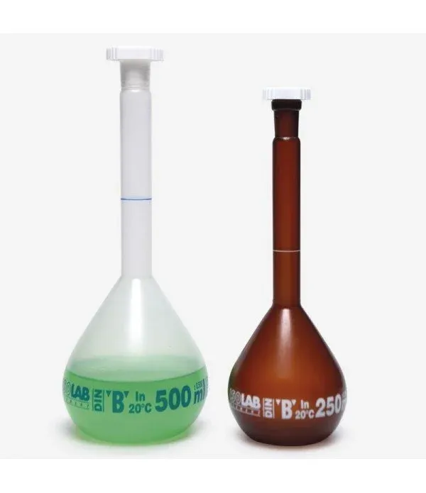 ISOLAB  Balon joje - P.P - şeffaf - B kalite - mavi skala - 1000 ml - NS 24/29