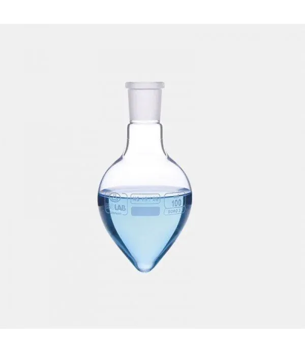 ISOLAB Balon - kalp tipi - şilifli - merkez boyun : NS 14/23 - 10 ml