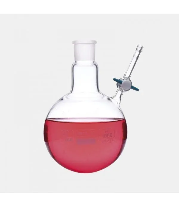 ISOLAB Balon - azot - yuvarlak dipli - musluklu - dişi şilif : NS 14/23 - 250 ml
